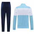 Manchester City Windbreaker Hoodie Kit (Jacket+Pants) Light Blue&White 2021/22