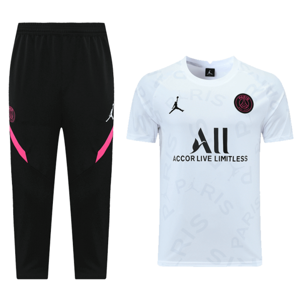 Jordan PSG 21/22 Training Kit Shirt & 3/4 Pants White