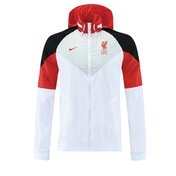 Liverpool 21/22 Windbreaker Hoodie Jacket White&Red