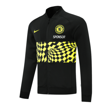 21/22 Chelsea Black&Yellowe High Neck Collar Training Jacket