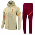 Liverpool Hoodie Training Kit Khaki&Red (Jacket+Pants) 2021/22