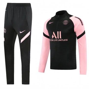 PSG Zipper Sweatshirt Kit(Top+Pants) Black&Pink 2021/22