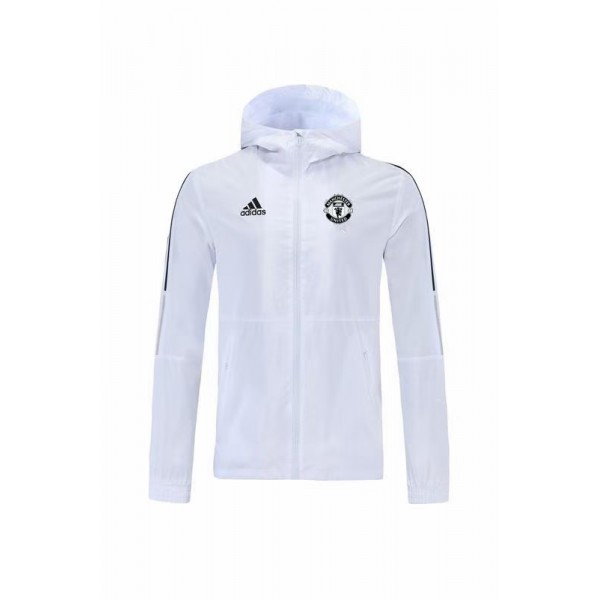 Manchester United Windbreaker Hoodie Jacket White 2021/22