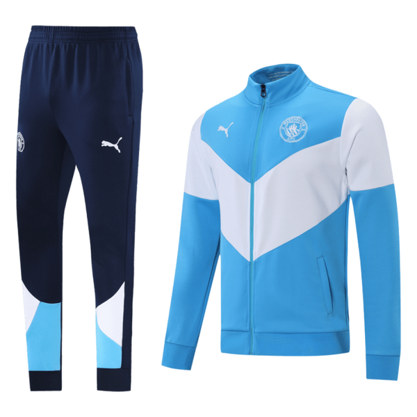 Manchester City Training Jacket Kit (Jacket+Pants) SkyBlue&White 2021/22