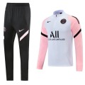 PSG Zipper Sweatshirt Kit(Top+Pants) White&Pink 2021/22