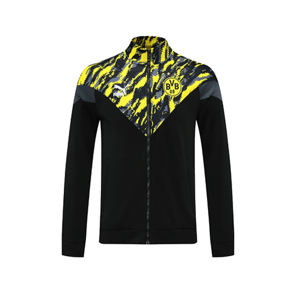 21/22 Borussia Dortmund Black&Yellow High Neck Collar Training Jacket