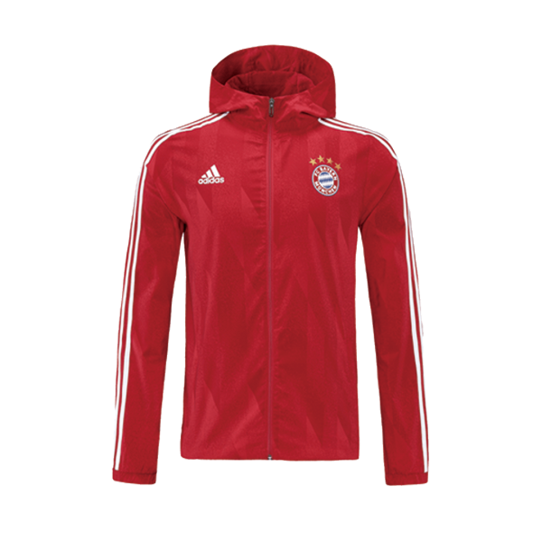 Bayern Munich 21/22 Windbreaker Hoodie Jacket Red