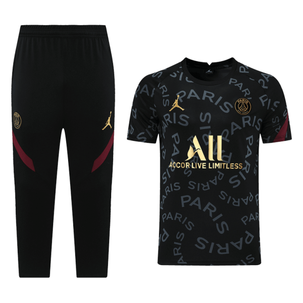 Jordan PSG 21/22 Training Kit Shirt & 3/4 Pants Black