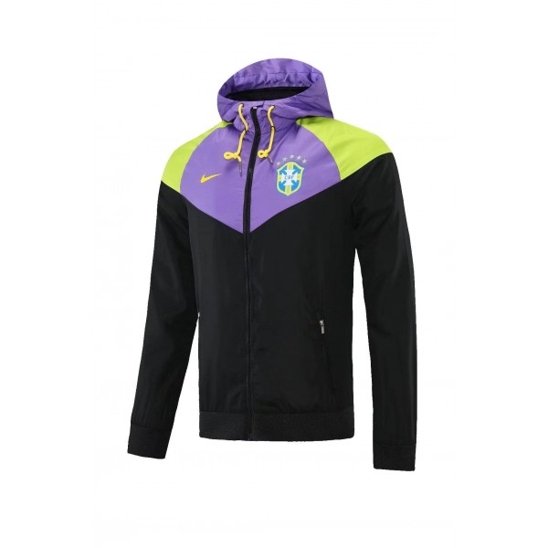 Brazil Windbreaker Hoodie Jacket Black&Lavender 2021/22