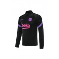 Barcelona Zipper Sweatshirt Kit(Top+Pants) Black&Pink 2021/22