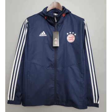 Bayern Munich Windbreaker Hoodie Jacket Navy 2021/22