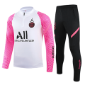 21/22 PSG White&Pink Zipper Sweat Shirt Kit(Top+Trouser)