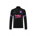 Barcelona Zipper Sweatshirt Kit(Top+Pants) Black&Pink 2021/22