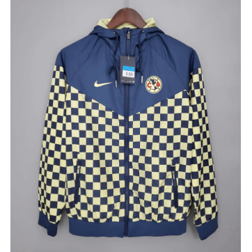 Club America Windbreaker Hoodie Jacket Navy&Yellow 2021/22