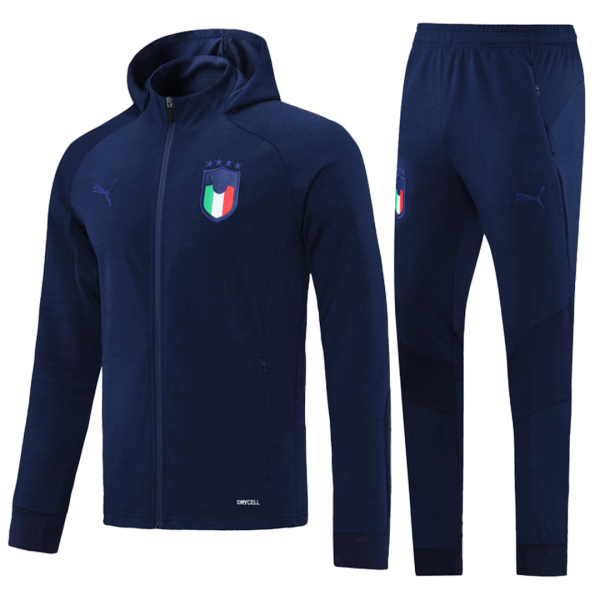 Italy Hoodie Training Kit (Jacket+Pants) Navy 2021/22