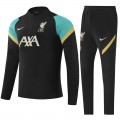 Liverpool Zipper Sweatshirt Kit Black&Blue(Top+Pants) 2021/22