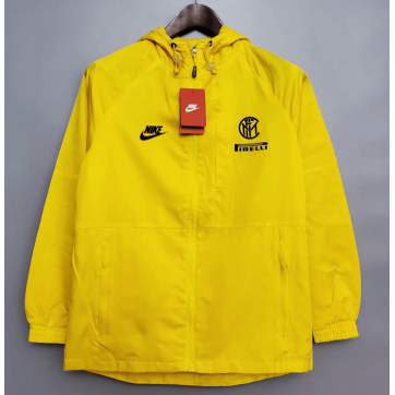 Inter Milan Windbreaker Hoodie Jacket Yellow 2021/22