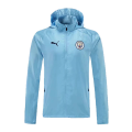 21/22 Manchester City Light Blue Windbreaker Hoodie Jacket