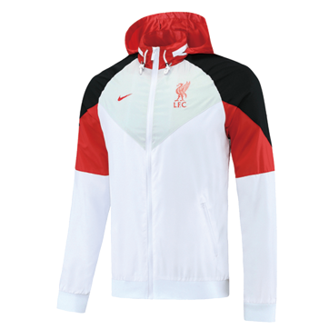Liverpool 21/22 Windbreaker Hoodie Jacket White&Red