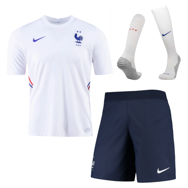 France Soccer Jersey Away Whole Kit (Shirt+Short+Socks) Replica 2021