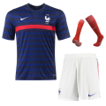 France Soccer Jersey Home Whole Kit (Shirt+Short+Socks) Replica 2021