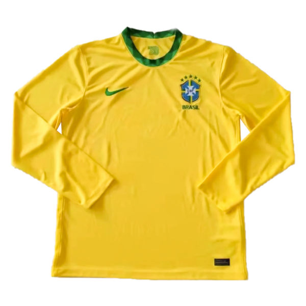 Brazil Soccer Jersey Home Long Sleeve Replica 2021